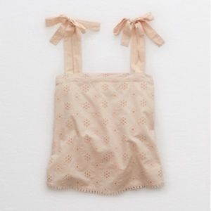 🧡3/$30 Aerie Light Pink Crop Eyelet Tank in Small